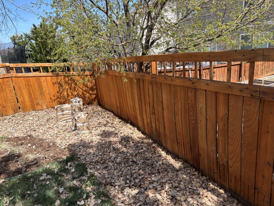 stained wooden fence