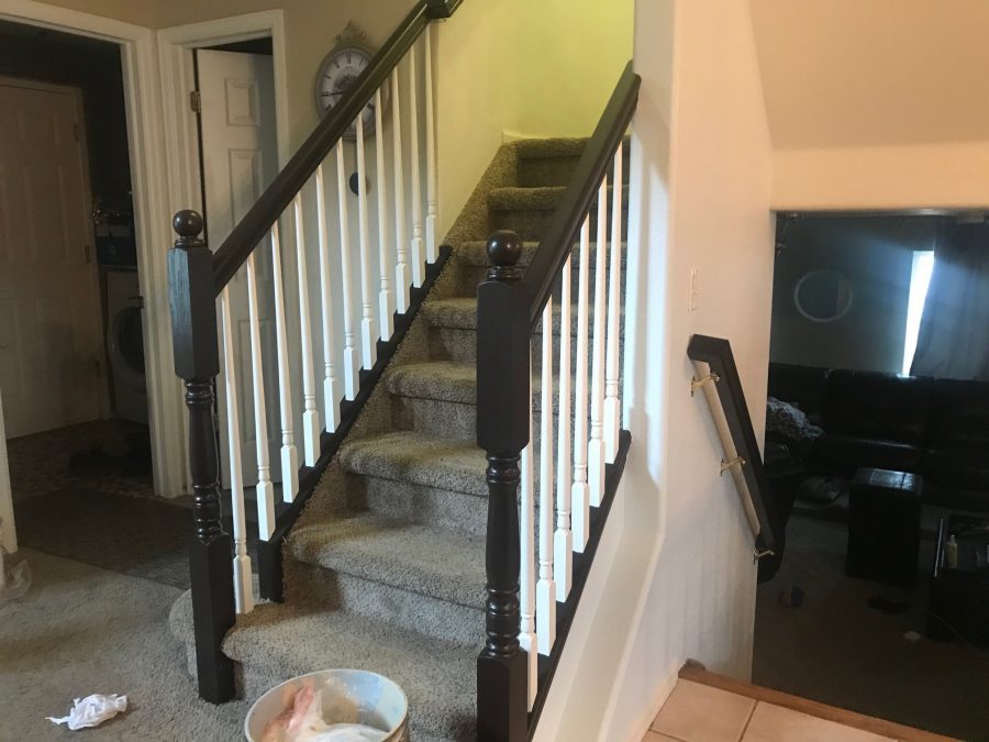 stairs with updated railings from painting project Preview Image 3