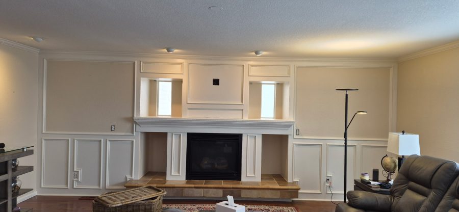 tan painted living room interior