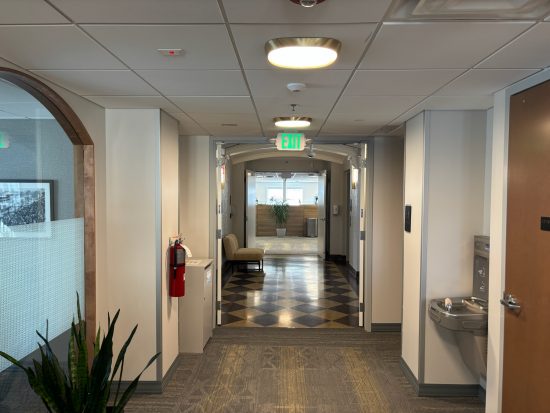 painted commercial space interior