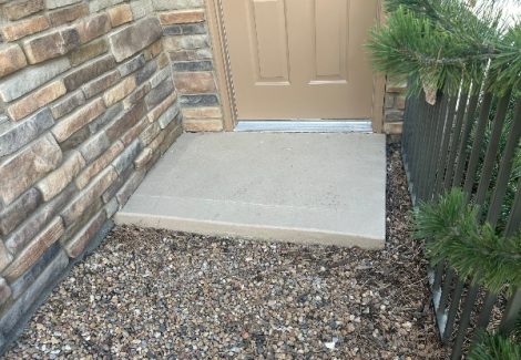 concrete pad outside home entryway