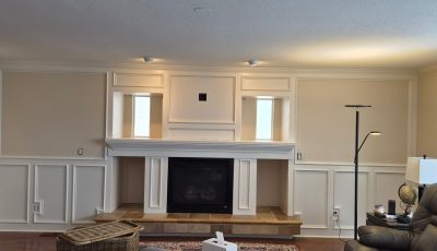 tan painted living room interior