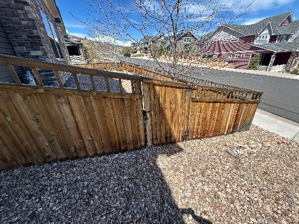 worn wooden fence outside of home before staining Preview Image 5