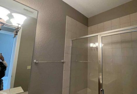 bathroom shower and toilet