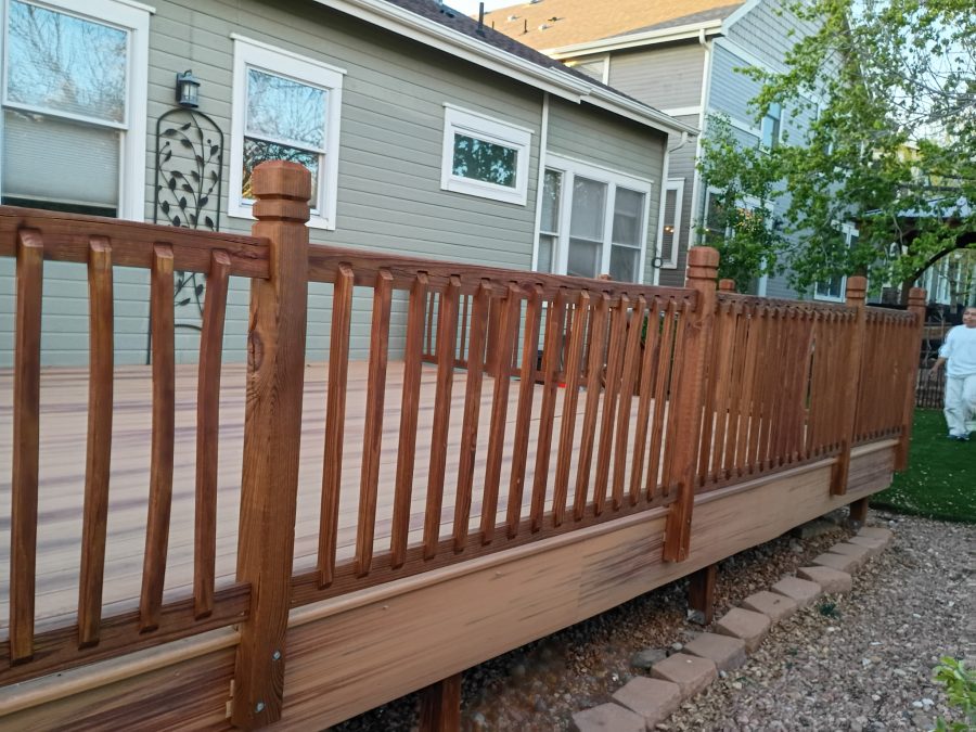 clear stained wooden deck attached to house Preview Image 3