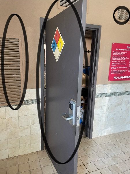 maintenence room door and vent with chipped paint Preview Image 6