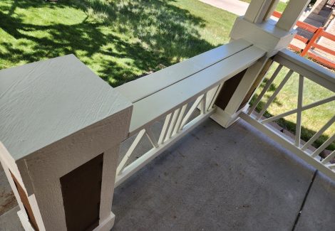 repainted front porch railing