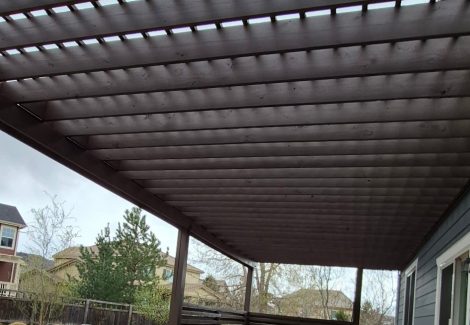 top of stained pergola