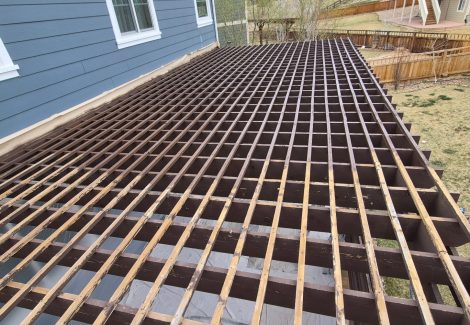 top of stained pergola