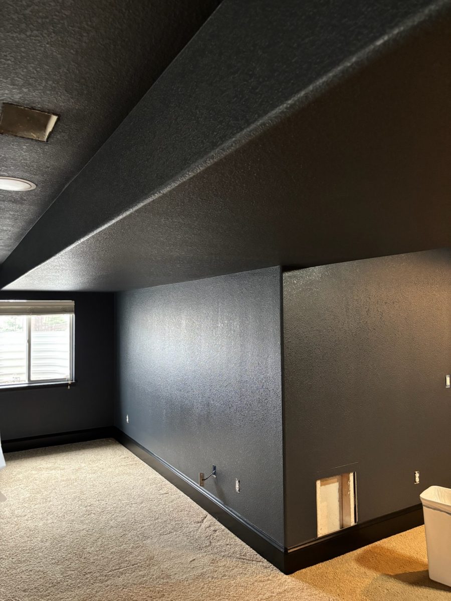 black painted walls