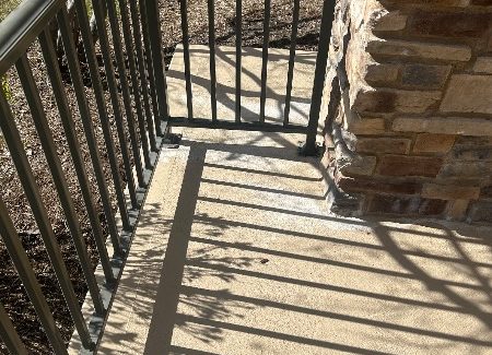 home patio with metal railing
