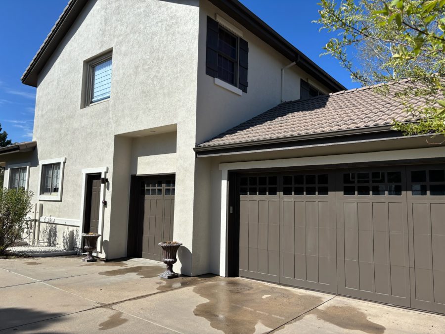 painted garage side of stucco house Preview Image 1
