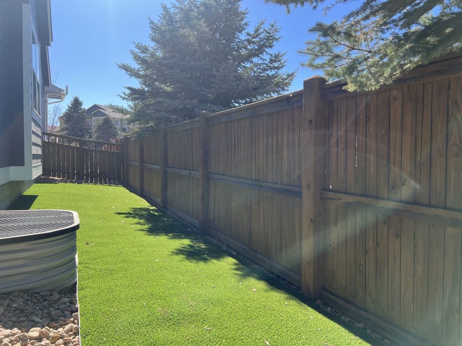 wooden fence and yard