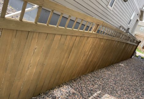 stained wooden fence