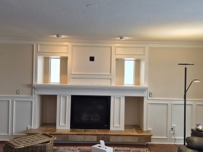 tan painted living room interior