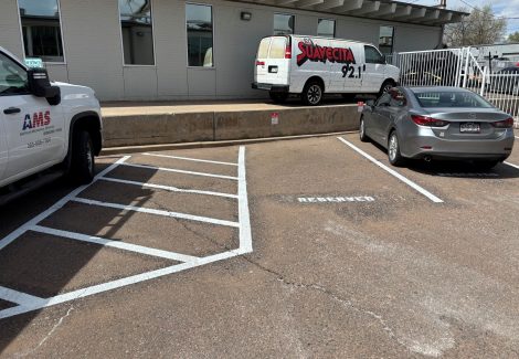 repainted parking lot striping