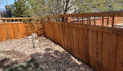 stained wooden fence