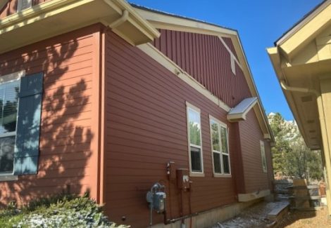 exterior of house with red siding