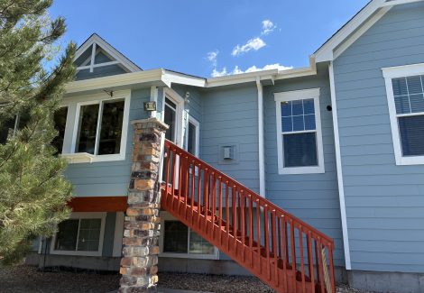 complete exterior paint job - side of house