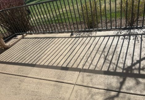 home patio with metal railing