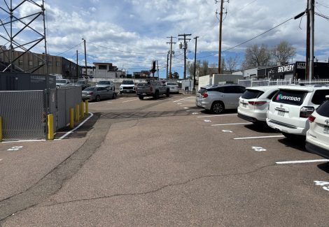 repainted parking lot striping