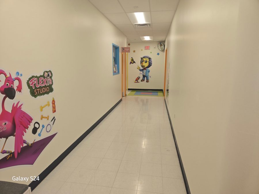 school hallway with cartoon animal wall decal Preview Image 7
