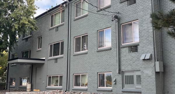 grey painted multi-residence building