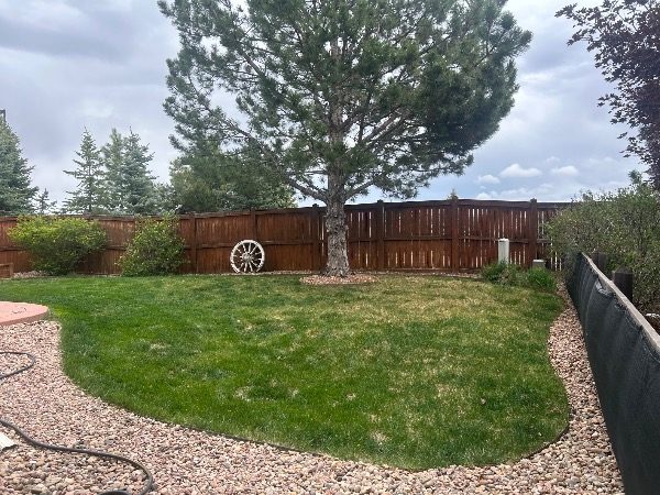 worn wooden fence around yard with a tree Preview Image 4