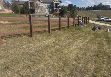 Community Split Rail Fence Staining Project