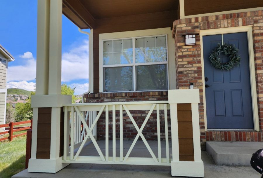 repainted front porch railing