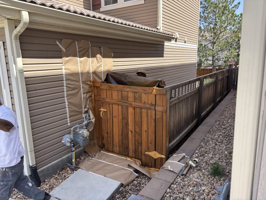 stained wooden fence on side of house Preview Image 2
