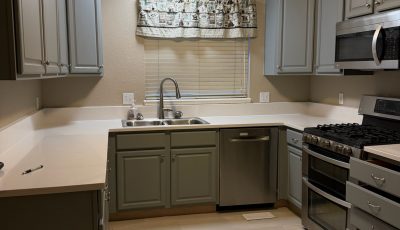 home kitchen with painted cabinets