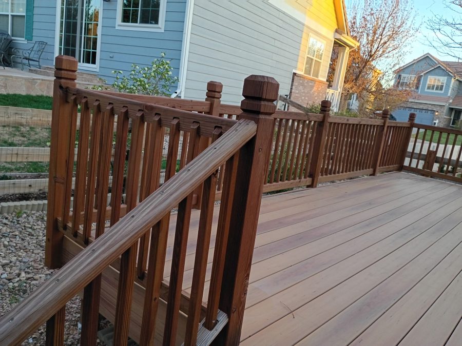 clear stained wooden deck attached to house Preview Image 2