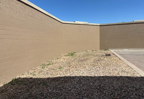 repaired masonry on shopping mall exterior