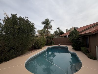 inground pool and painted concrete