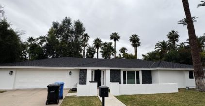 White and Black Home Exterior Repaint