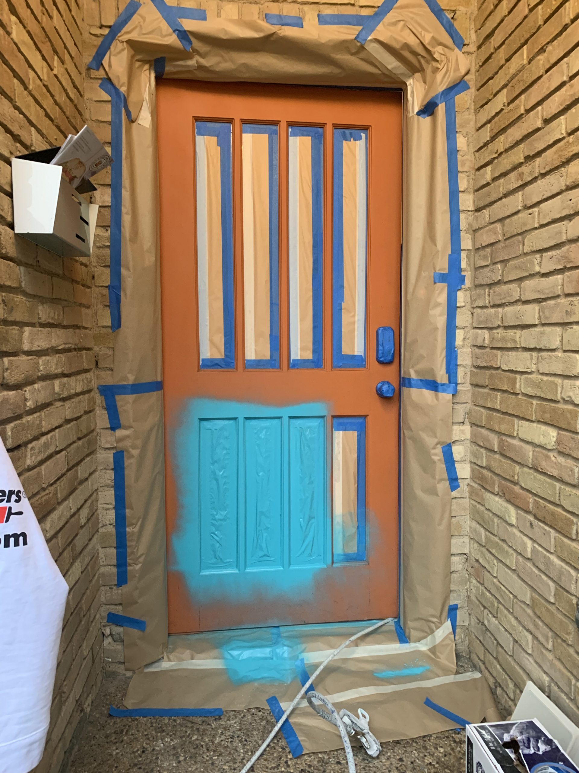 Front Door In Progress of being painted