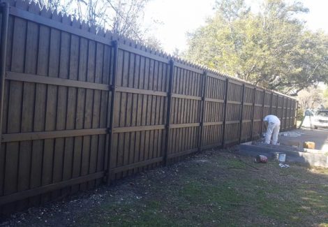 Fence Staining Dark Brown
