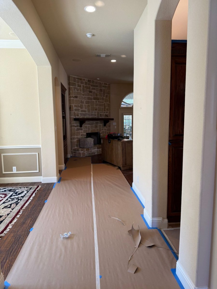 home interior with protective coverings for painting Preview Image 5