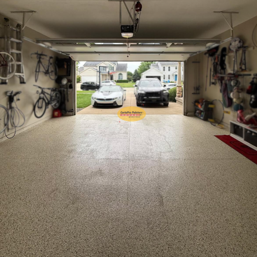 home garage with coated floor Preview Image 1