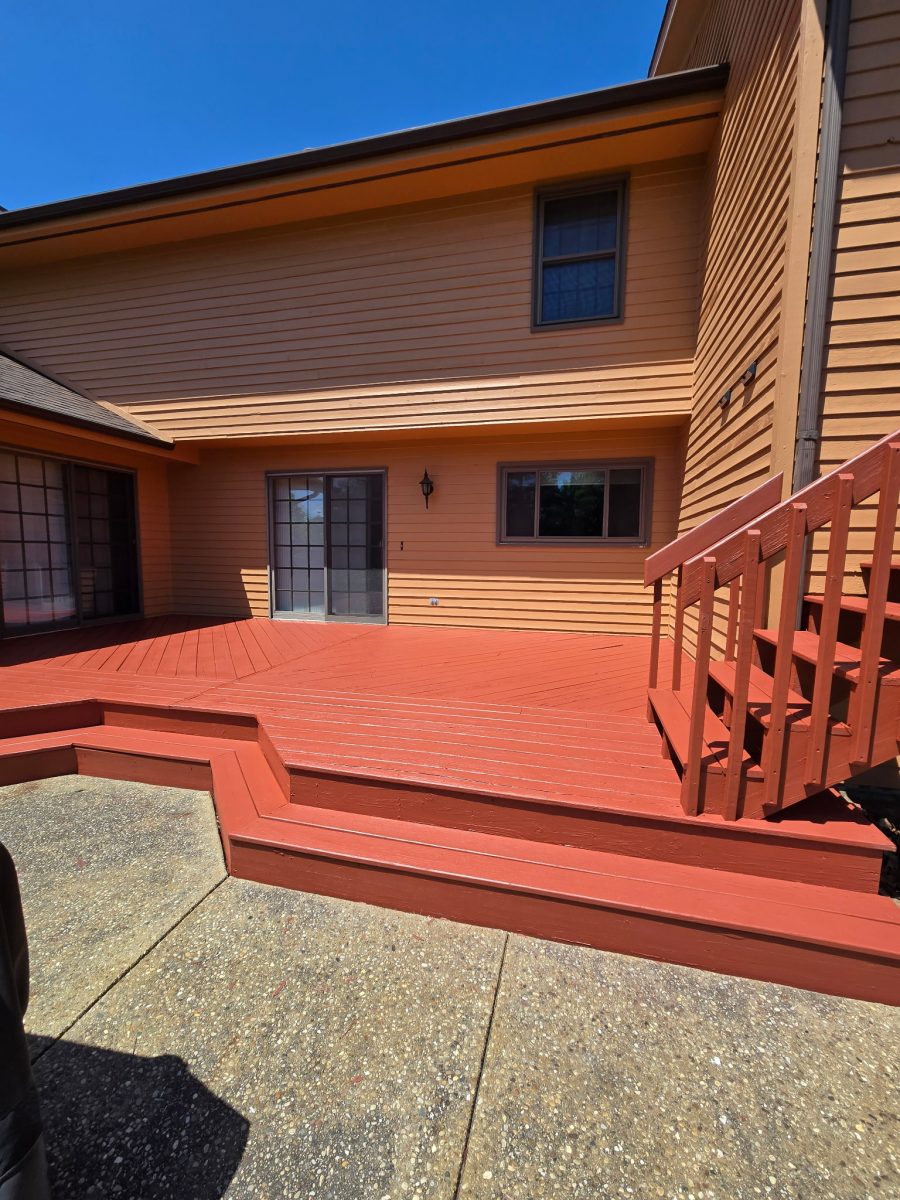 red stained wooden deck Preview Image 2
