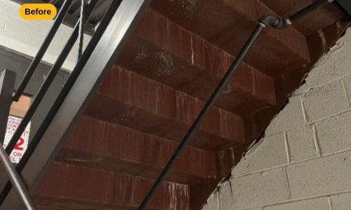 Stairwell Repaint Before