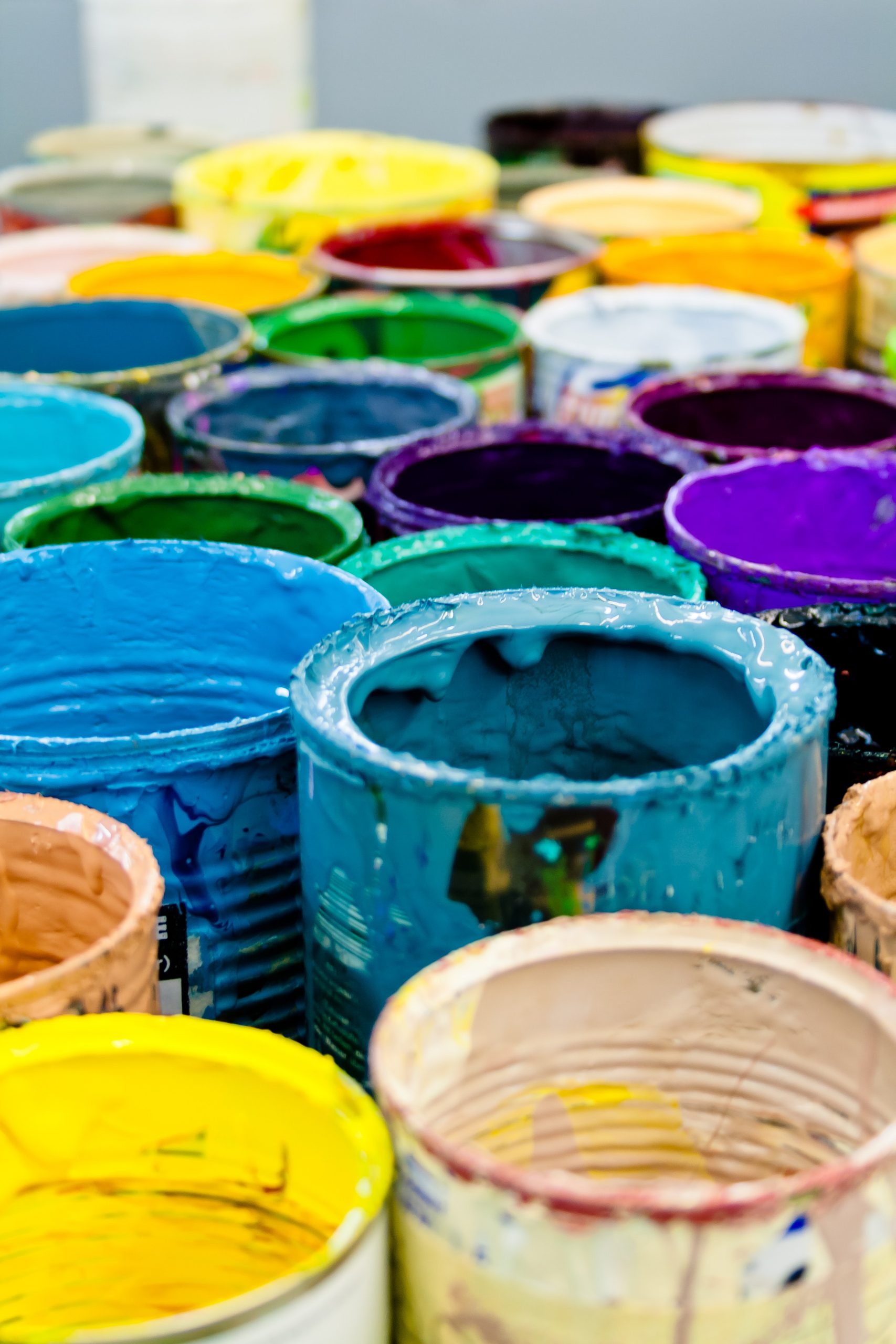 dried paint cans