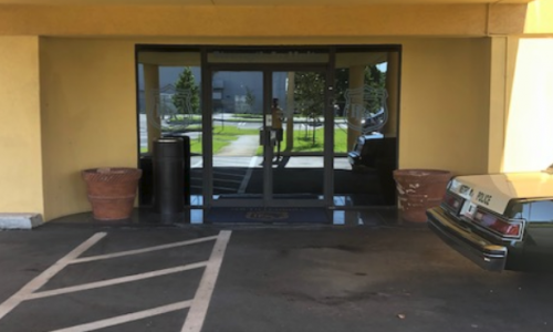 Muted Entryway and Overhang