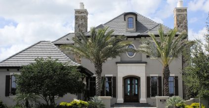 Gray Stone Stucco Modern Exterior
