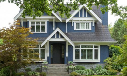 Blue Stucco Exterior