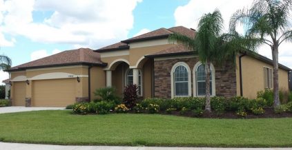 Tan Exterior with Brick