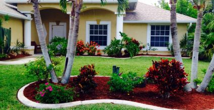 Yellow with White Columns Home Exterior