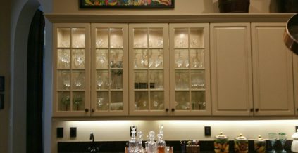 White Glass Kitchen Cabinetry