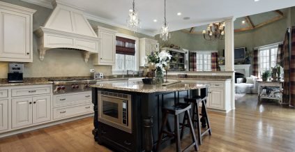 Painted Kitchen with White Cabinets